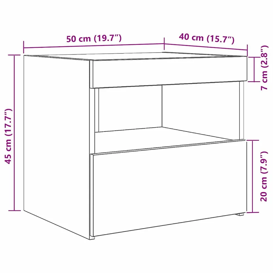 Cabinet de chevet Chêne artisanal 50 x 40 x 45 cm - 16
