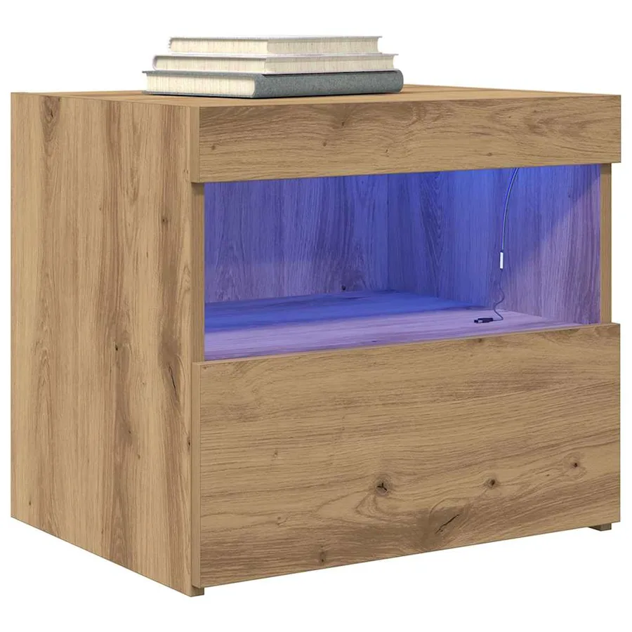 Cabinet de chevet Chêne artisanal 50 x 40 x 45 cm - 3