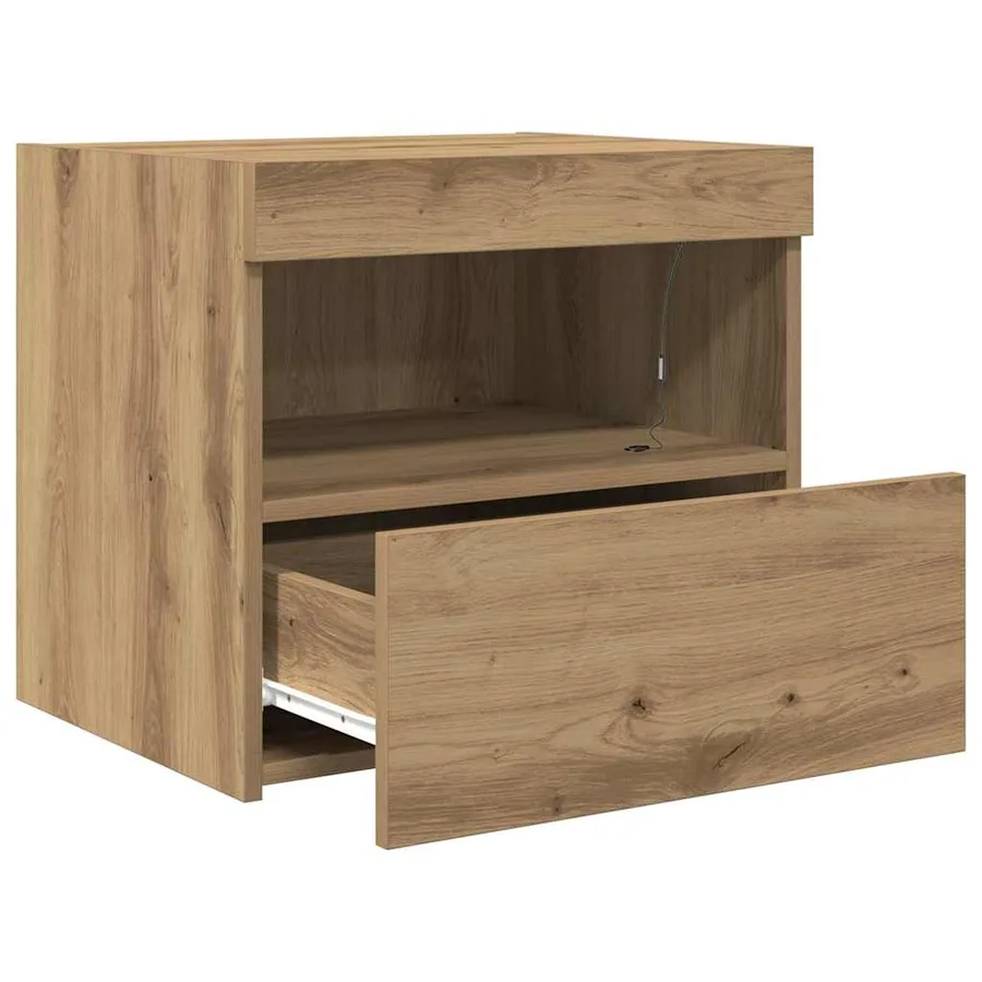 Cabinet de chevet Chêne artisanal 50 x 40 x 45 cm - 6