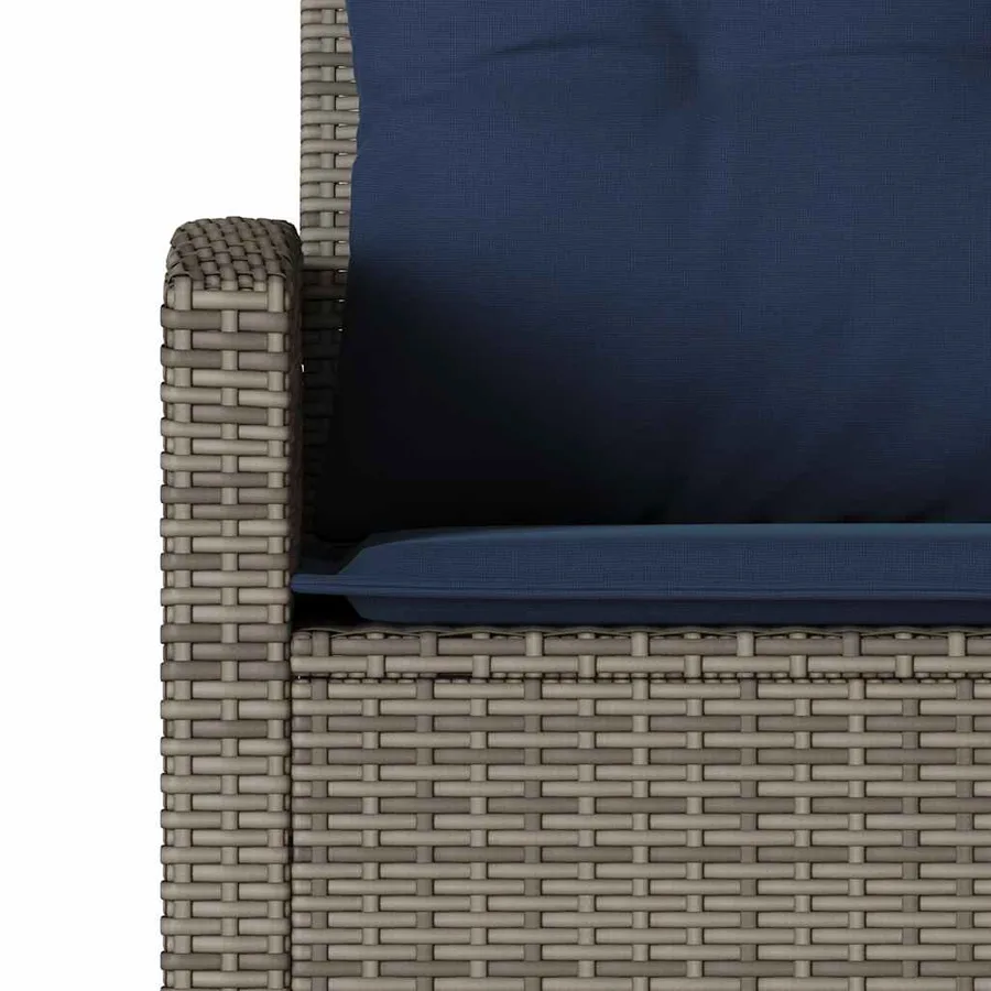 Ensemble de canapé de jardin 6 pcs avec coussins en forme de L gris résine tressée - 9
