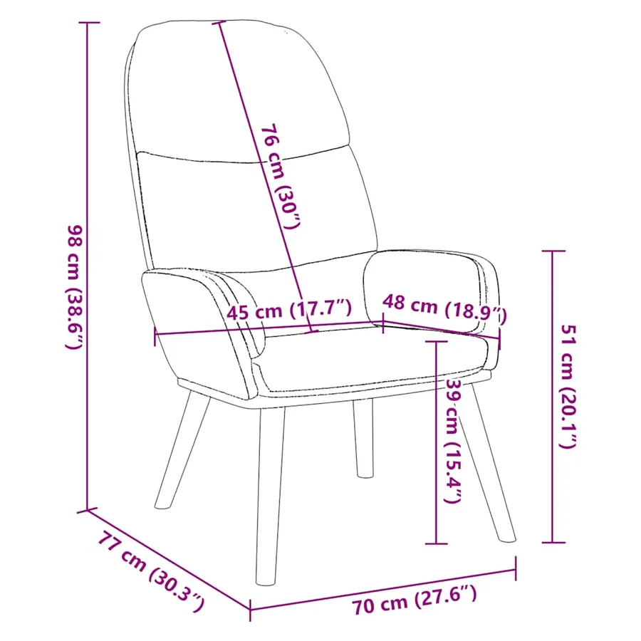 Fauteuil relaxant velours blanc crème - 8