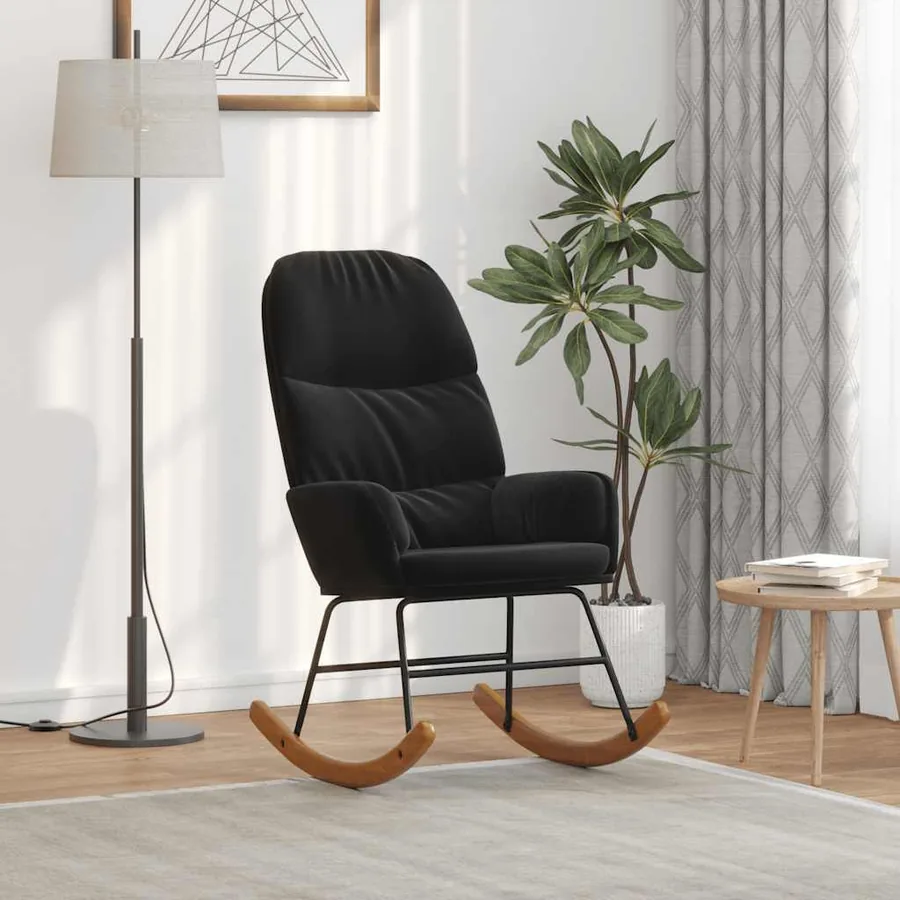 Fauteuil à bascule velours noir
