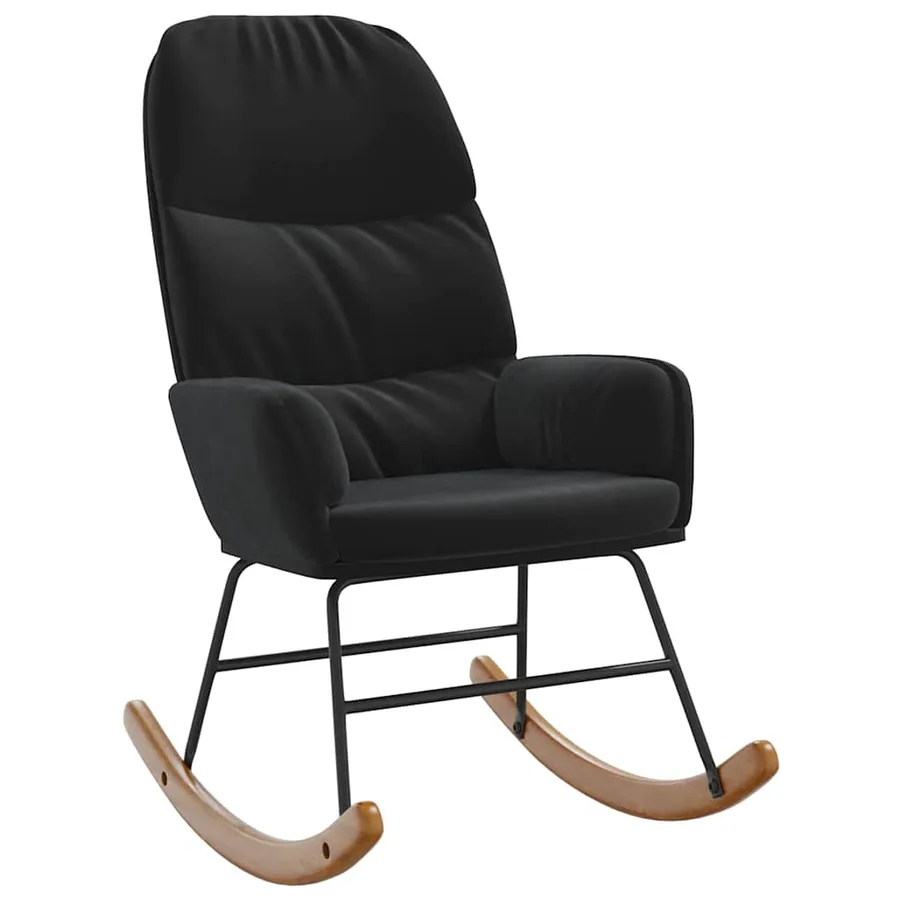 Fauteuil à bascule velours noir - 2