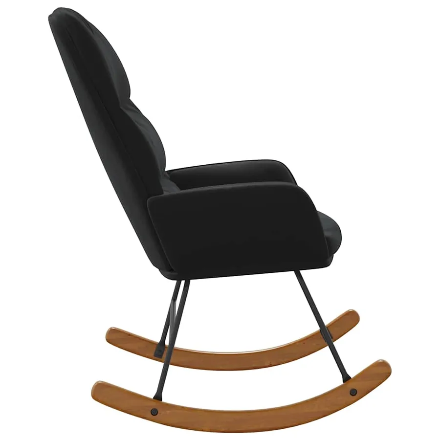 Fauteuil à bascule velours noir - 4