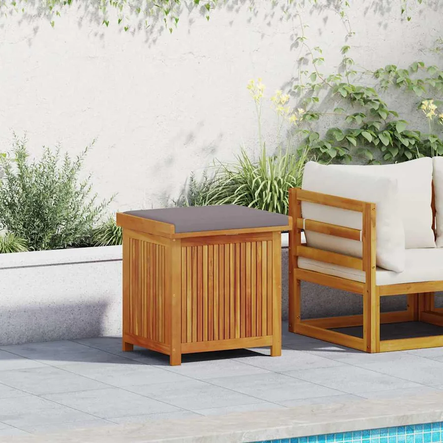 Boîte à coussins d'extérieur 60x50x61 cm bois massif d'acacia