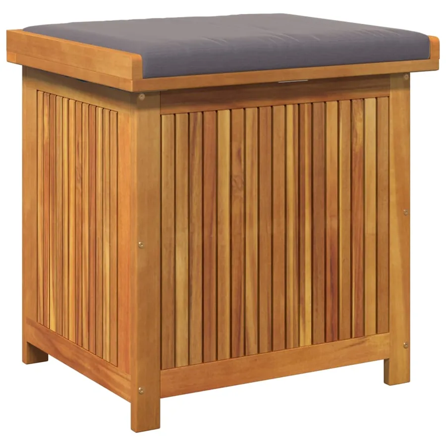 Boîte à coussins d'extérieur 60x50x61 cm bois massif d'acacia - 2