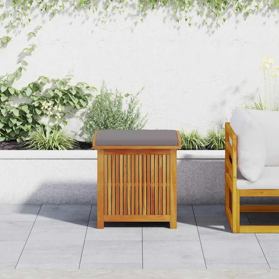 Boîte à coussins d'extérieur 60x50x61 cm bois massif d'acacia - 3