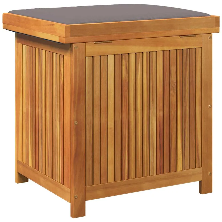 Boîte à coussins d'extérieur 60x50x61 cm bois massif d'acacia - 7