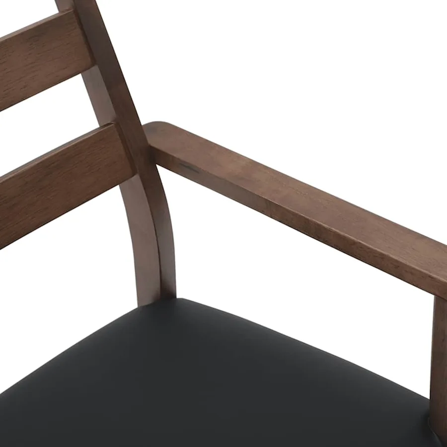 Chaises de salle à manger avec coussins (2 pcs) bois massif marron caoutchouc - 8