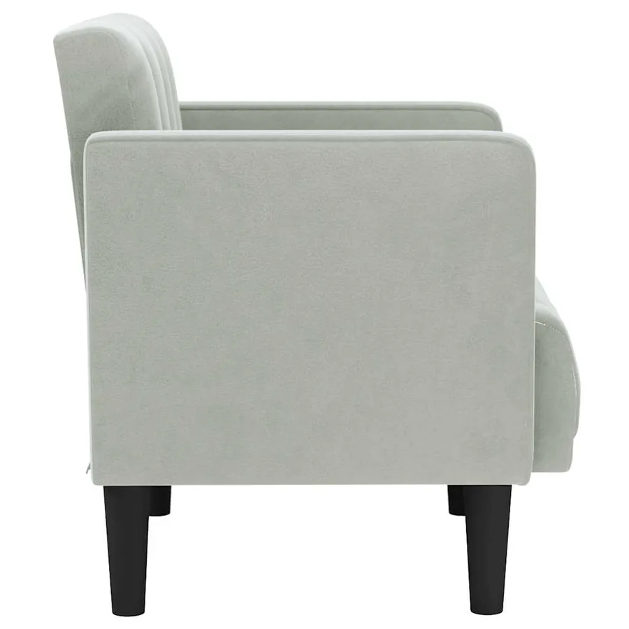 Fauteuil avec accoudoirs gris clair 53 cm velours - 4