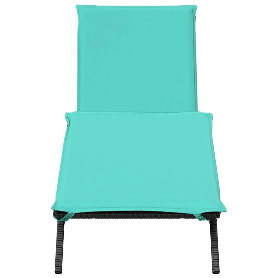 Chaise longue avec coussin en rotin synthétique noir - 41