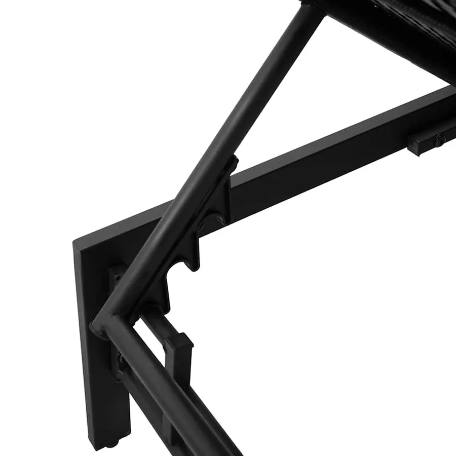 Chaise longue avec coussin en rotin synthétique noir - 70