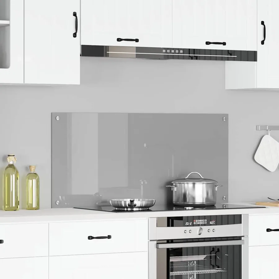 Crédence de cuisine Gris clair 110 x 50 cm verre trempé