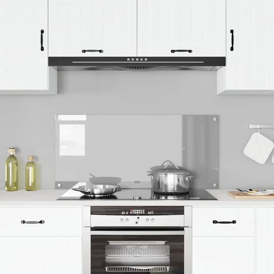 Crédence de cuisine Gris clair 110 x 50 cm verre trempé - 3