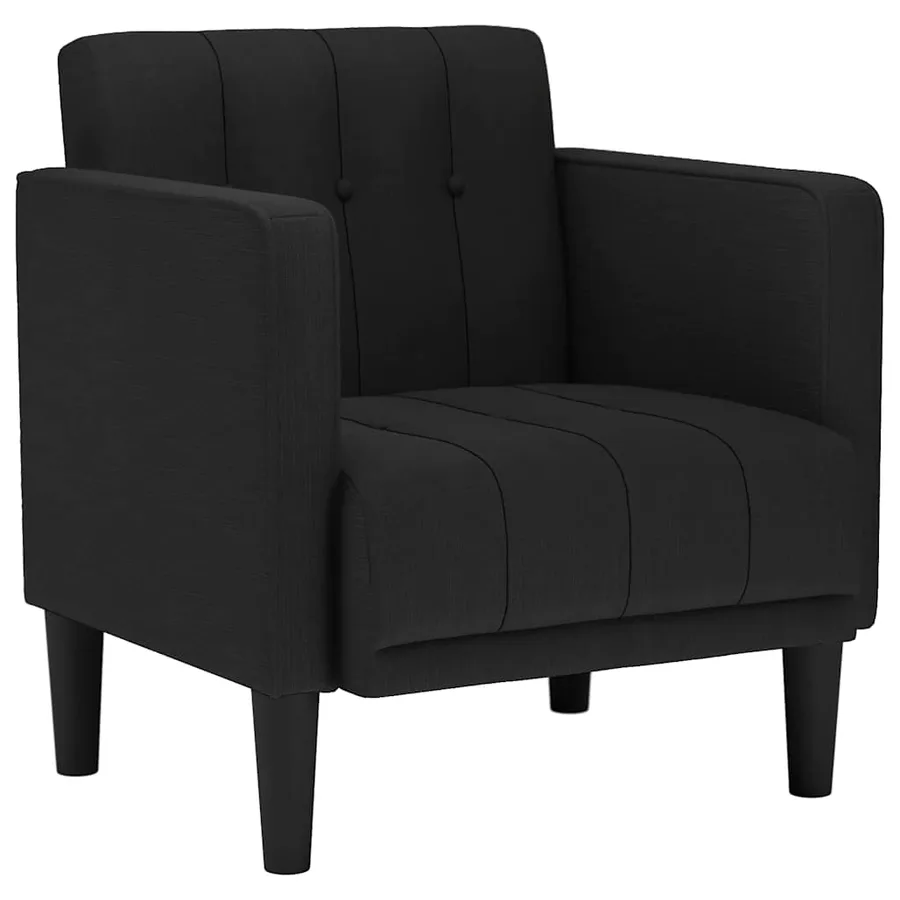 Fauteuil canapé avec accoudoirs tissu noir 53 cm - 2