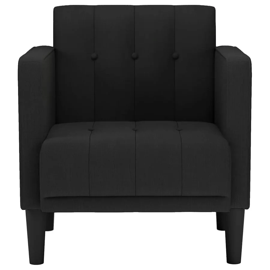 Fauteuil canapé avec accoudoirs tissu noir 53 cm - 3