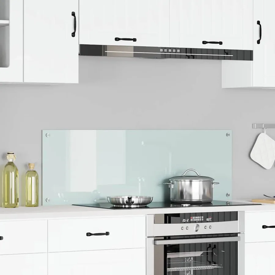 Crédence de cuisine Blanc 120 x 40 cm verre trempé