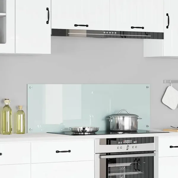 Crédence de cuisine Blanc 120 x 40 cm verre trempé