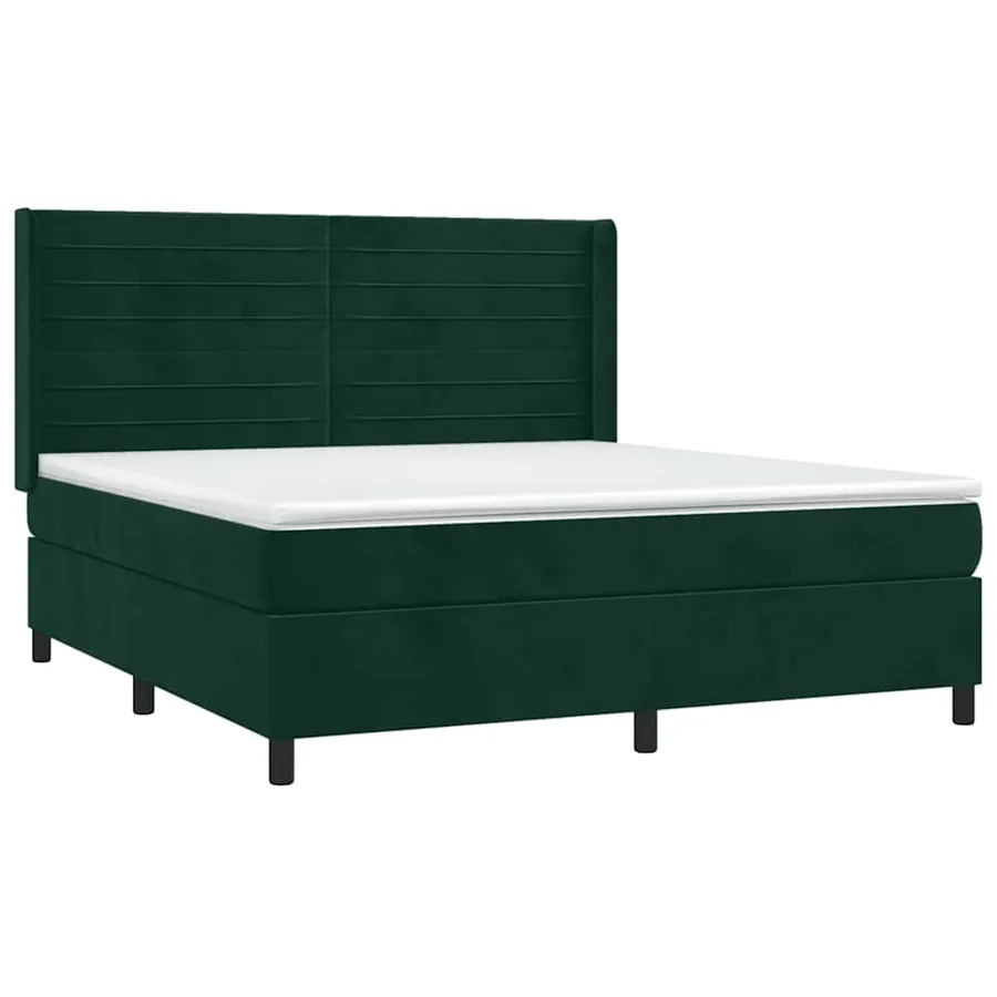 Sommier à lattes de lit matelas et LED Vert foncé 180x200 cm - 4