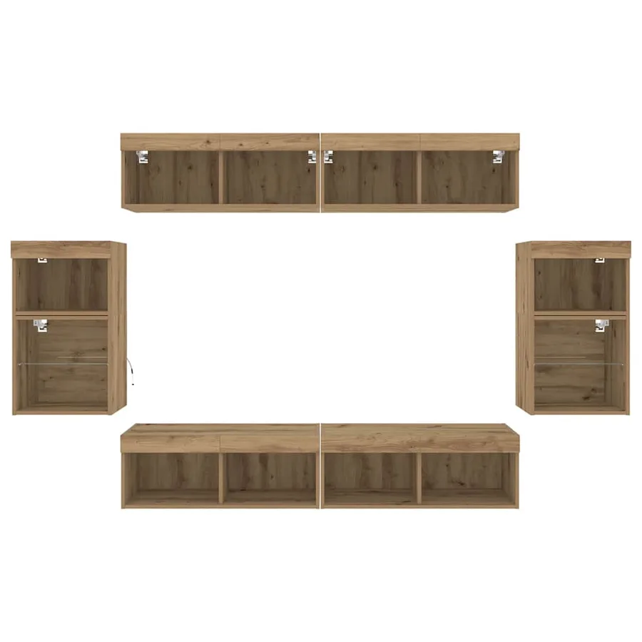 Ensemble meuble TV 8 pcs chêne artisanal Bois d'ingénierie - 10