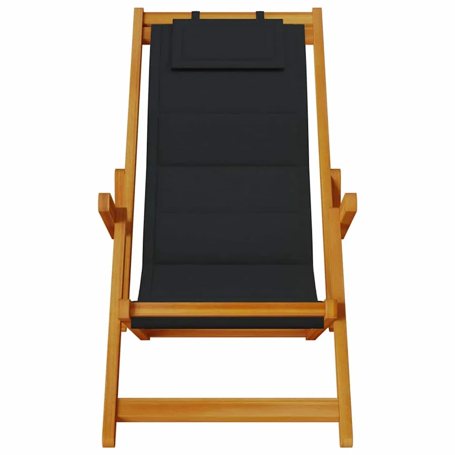 Chaise de plage avec coussin 2 pcs Marron Bois d'Acacia Massif - 6