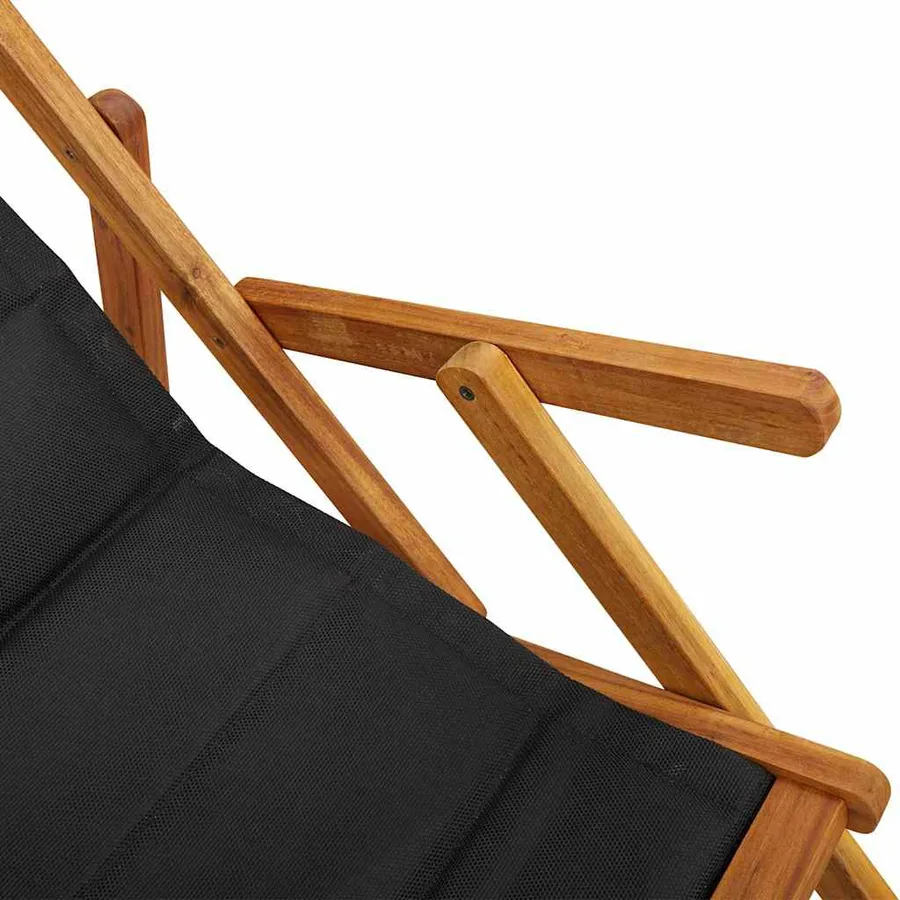 Chaise de plage avec coussin 2 pcs Marron Bois d'Acacia Massif - 7
