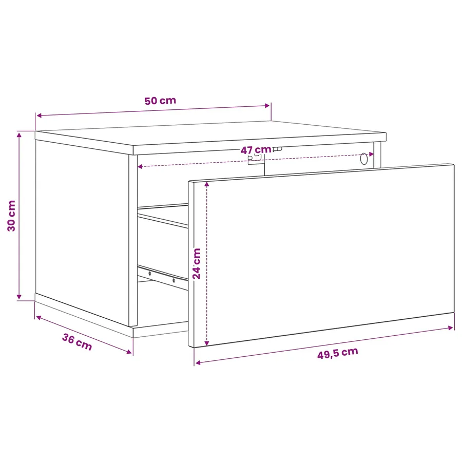 Cabinet de chevet mural 2 pcs Chêne noir 50 x 36 x 30 cm - 15