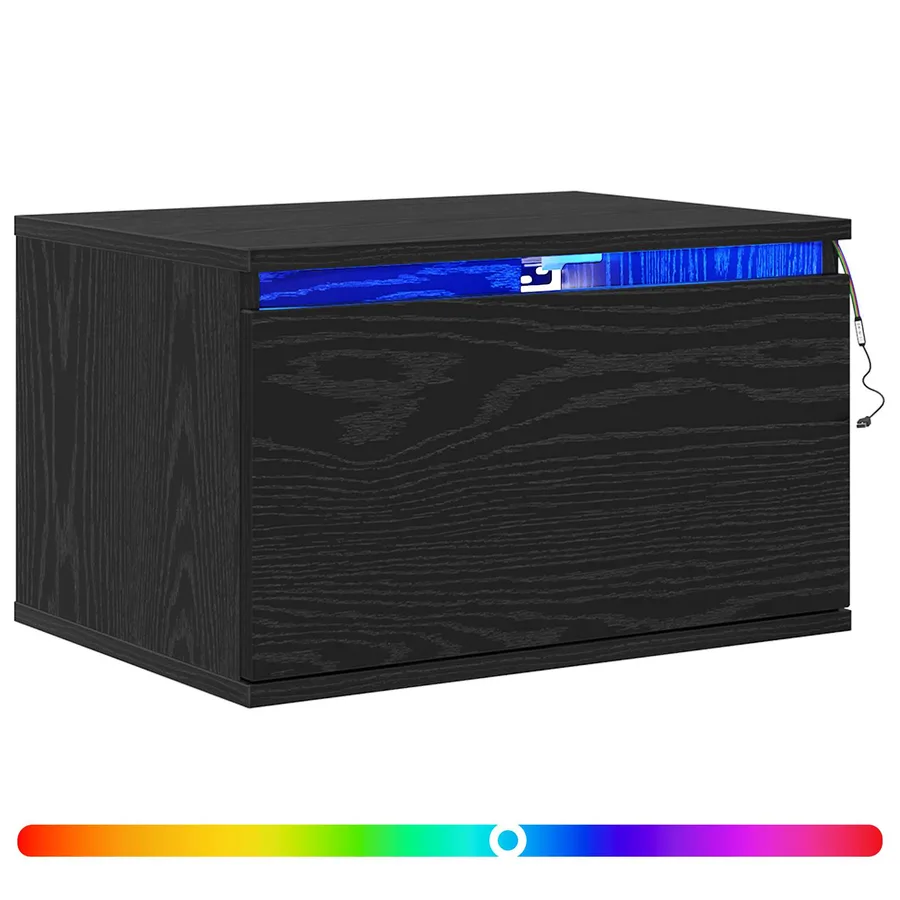 Cabinet de chevet mural 2 pcs Chêne noir 50 x 36 x 30 cm - 2