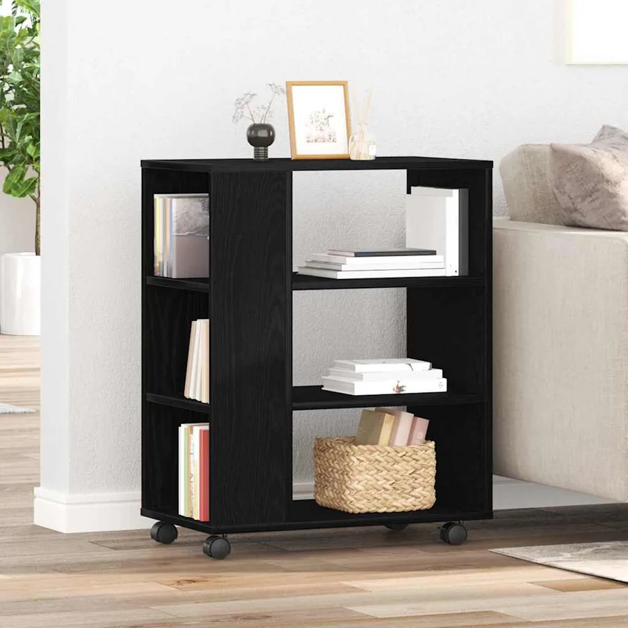 Armoire de rangement avec roue Chêne noir 60 x 35 x 75 cm