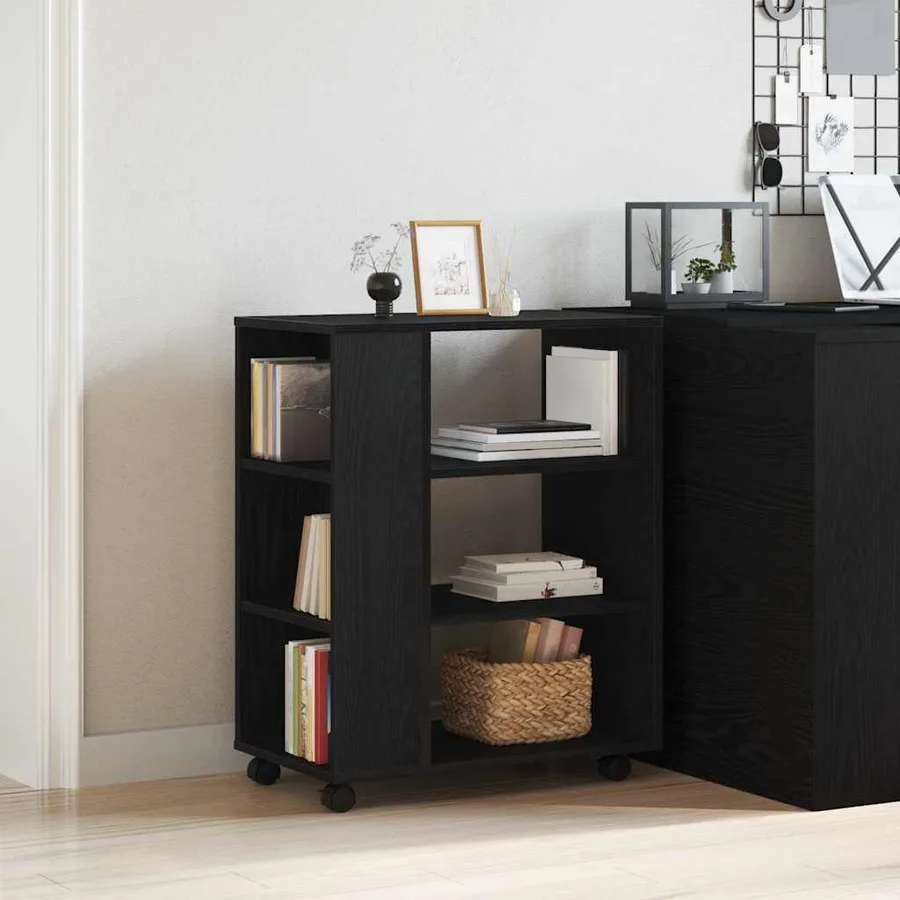 Armoire de rangement avec roue Chêne noir 60 x 35 x 75 cm - 4