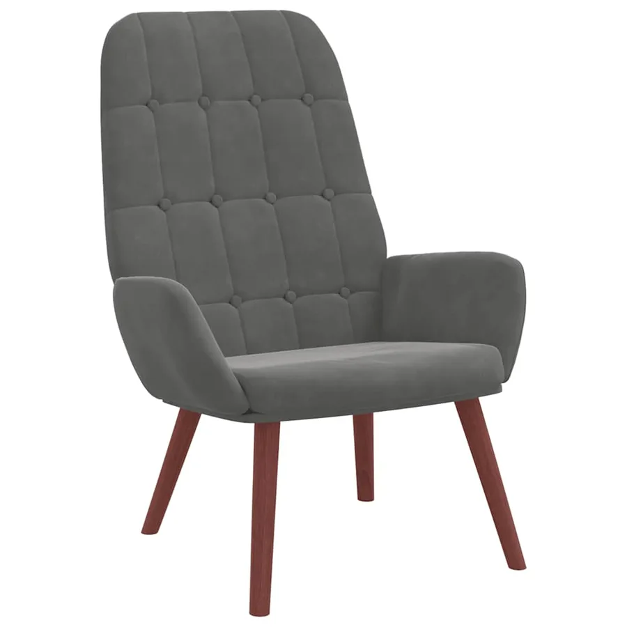Fauteuil relaxant velours gris foncé - 2