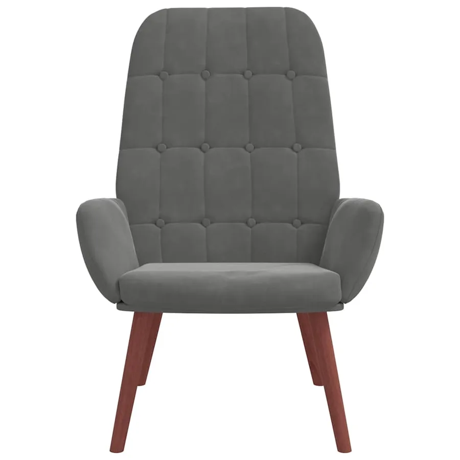 Fauteuil relaxant velours gris foncé - 3