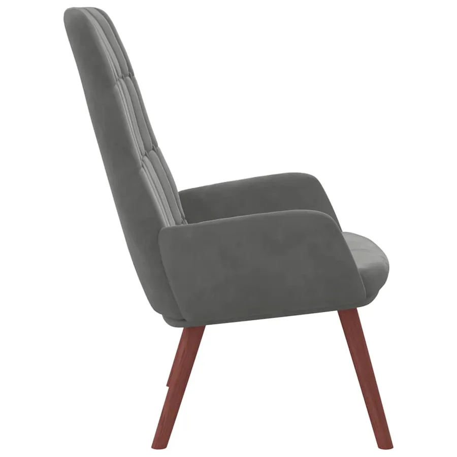 Fauteuil relaxant velours gris foncé - 4