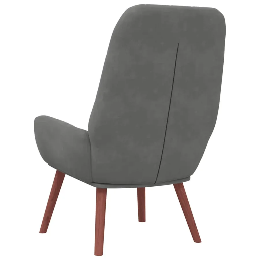 Fauteuil relaxant velours gris foncé - 5