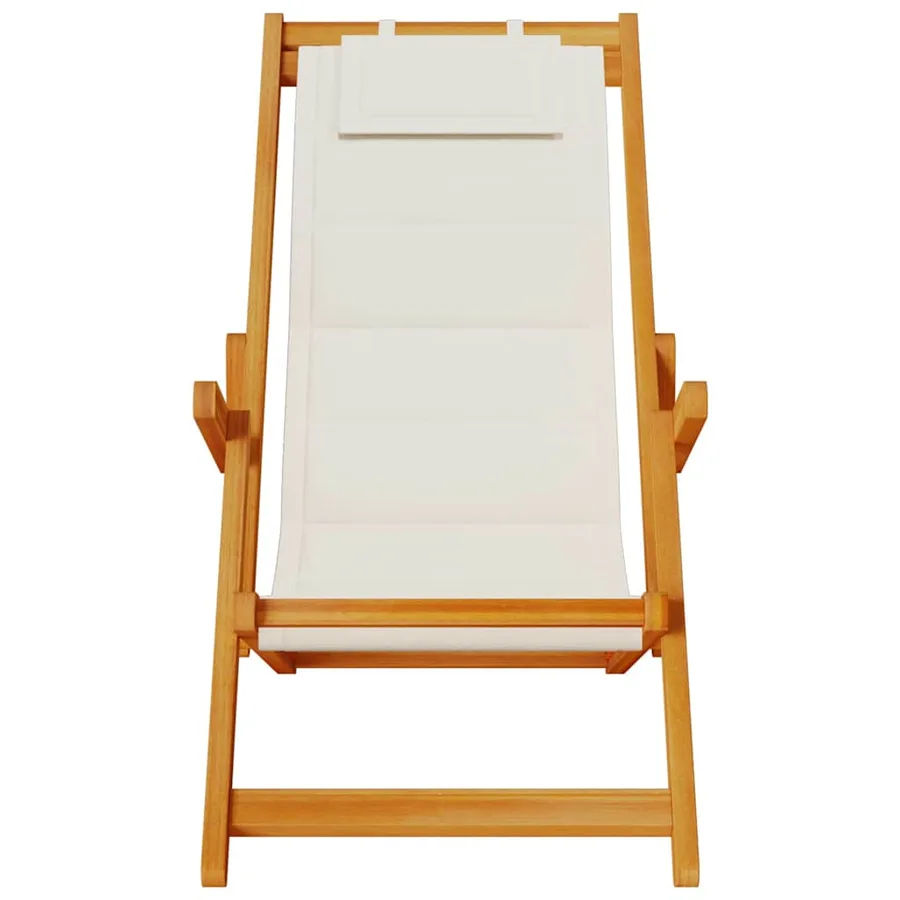 Chaise de plage avec coussin 2 pcs Marron Bois d'Acacia Massif - 6