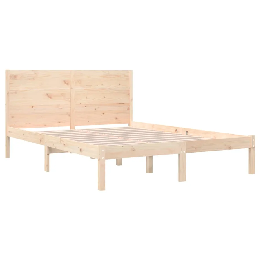 Cadre de lit sans matelas 160x200 cm bois massif de pin - 4