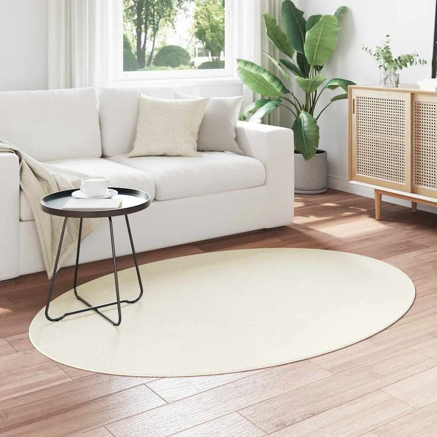 Tapis de surface ovale HUARTE Crème 120 x 170 cm 100% Polyester - 3