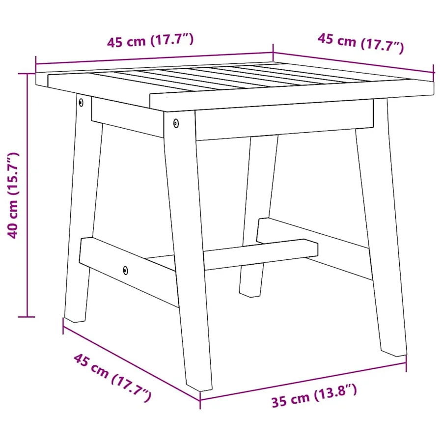Table d'appoint Huile Naturelle 45 x 45 x 40 cm - 8