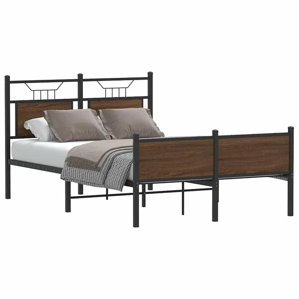 Cadre de lit sans matelas chêne marron 120x190 cm