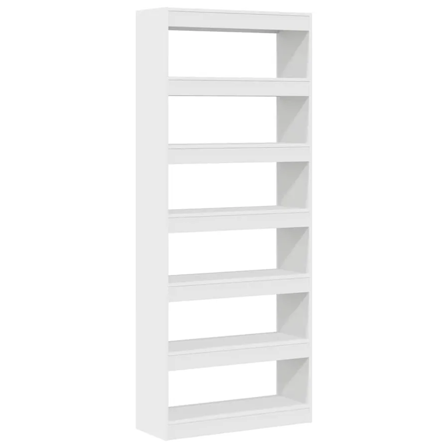 Bibliothèque Blanc 80 x 30 x 198 cm Bois d'ingénierie - 7