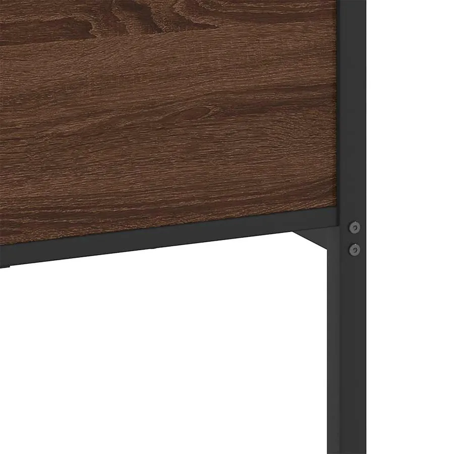 Cadre de lit en métal sans matelas chêne marron 183x213 cm - 10
