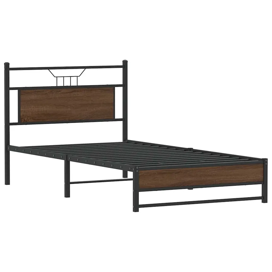 Cadre de lit sans matelas chêne marron 100x190 cm - 3