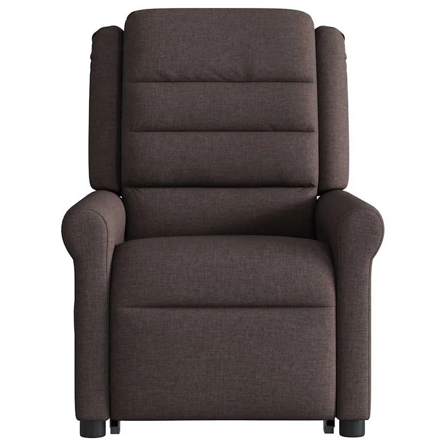 Fauteuil inclinable de massage Marron foncé Tissu - 5