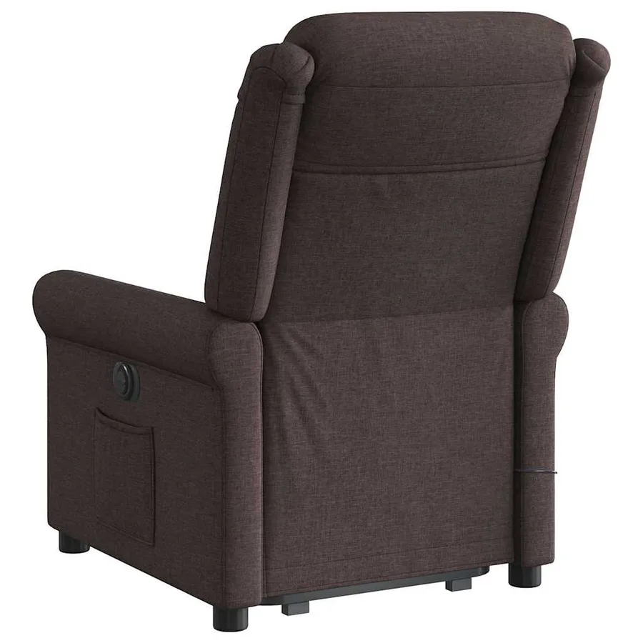 Fauteuil inclinable de massage Marron foncé Tissu - 7