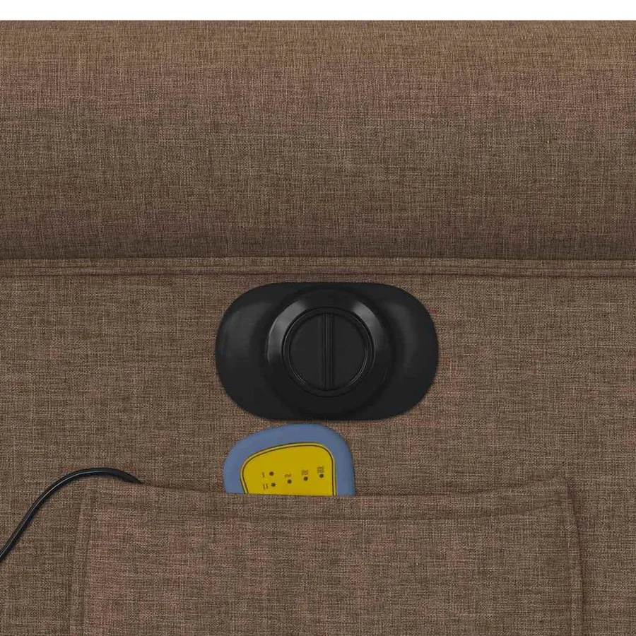 Fauteuil inclinable de massage électrique Marron Tissu - 15