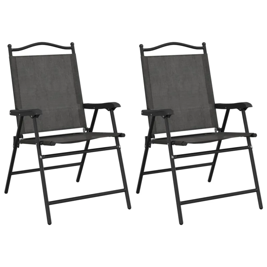 Chaises de jardin pliables lot de 2 en acier et textilène - 2