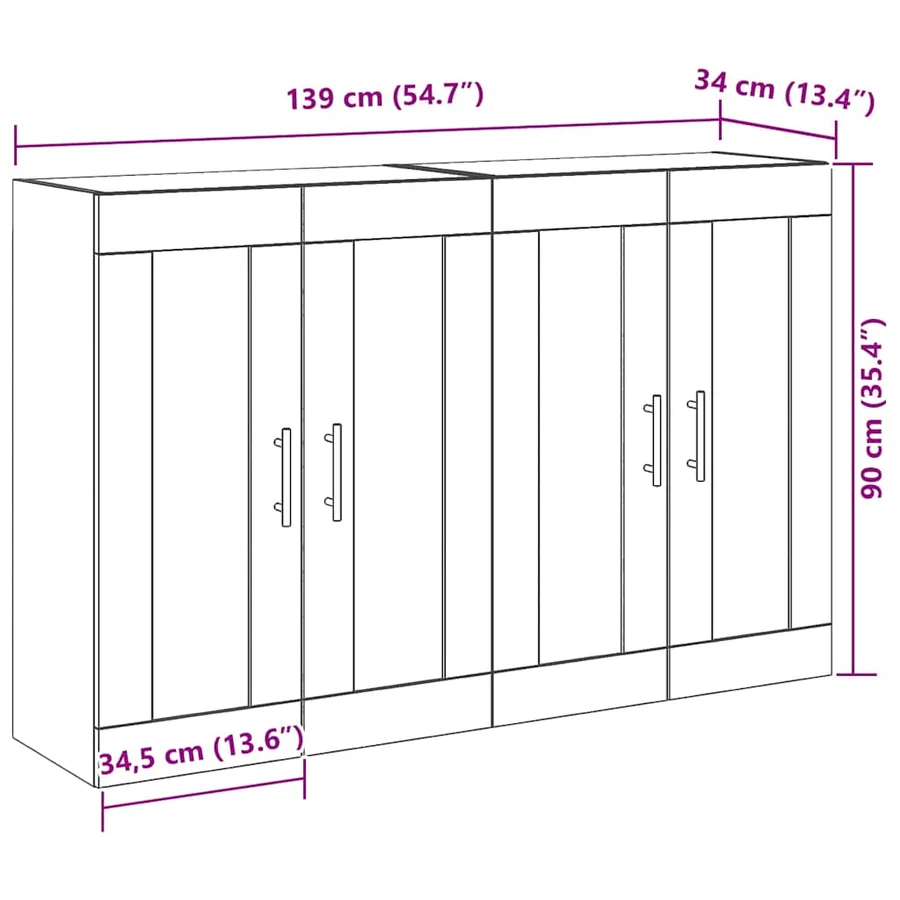 Cabinets muraux 2 pcs Bois Ancien 69,5 x 34 x 90 cm - 13