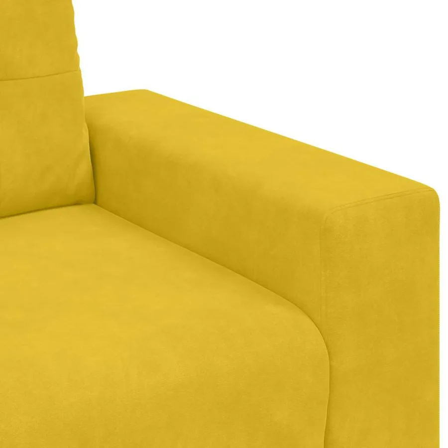 Fauteuil canapé jaune 100x78x80 cm velours - 7