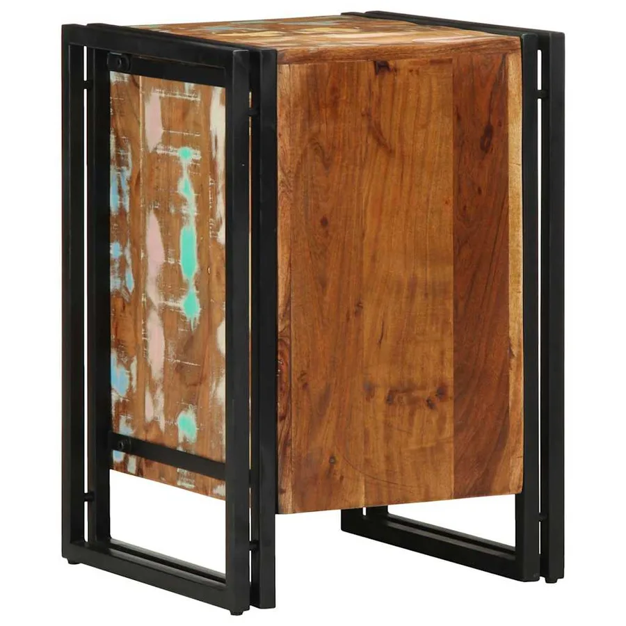 Table de chevet 40x40x59 cm en bois massif recyclé - 5