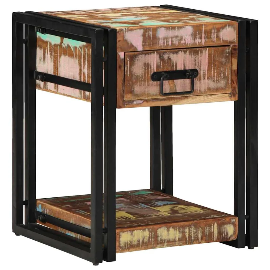 Cabinet de chevet 40 x 40 x 50 cm Bois Recyclé Solide - 2